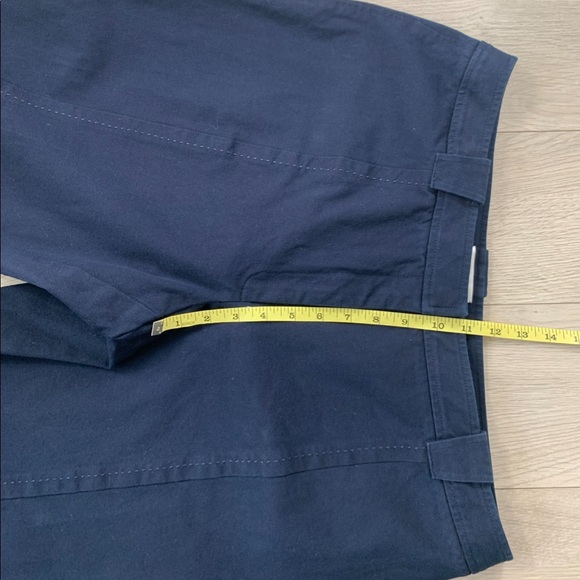 St. John Sport Navy Cotton High Waisted Wide Leg Trouser Pants - Picture 9 of 10